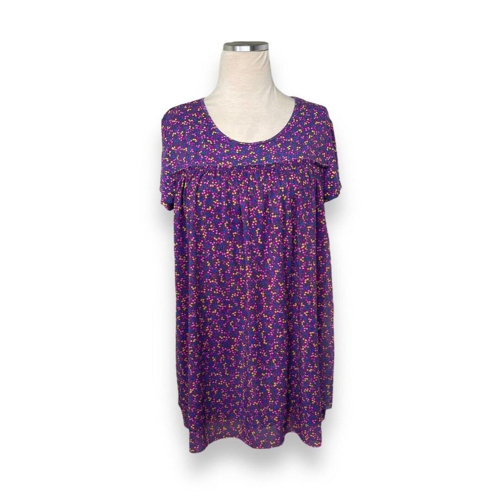 Matilda Jane Walking On a‎ Cloud Mesh Babydoll Top Purple Womens Size Medium